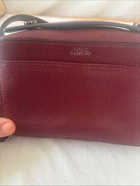 Vince Camuto Pebbled Leather Crossbody - Wine